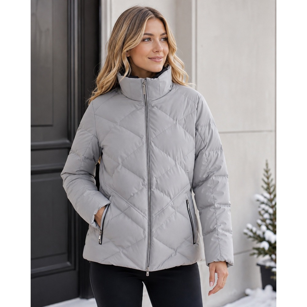 Descente Anabel Puffer Ski Jacket Light Grey Down Insulated